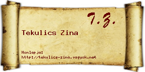 Tekulics Zina névjegykártya